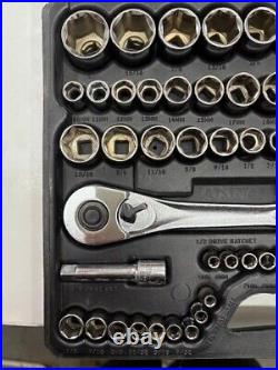 Vintage 1990's Craftsman 75pc Metric & SAE Socket Set 1/4 3/8 1/2 Drive USA