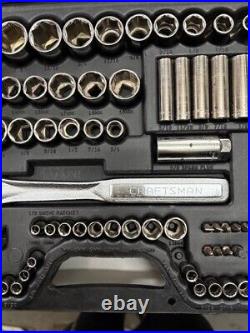 Vintage 1990's Craftsman 75pc Metric & SAE Socket Set 1/4 3/8 1/2 Drive USA