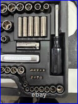 Vintage 1990's Craftsman 75pc Metric & SAE Socket Set 1/4 3/8 1/2 Drive USA
