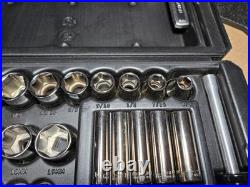 Vintage 1990's Craftsman 75pc Metric & SAE Socket Set 1/4 3/8 1/2 Drive USA