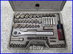 Vintage 90's Craftsman 33675 75pc Metric & SAE Combination Drive Socket Set USA