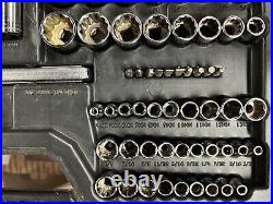 Vintage Craftsman 107 pc Metric & SAE Socket Set 1/4 3/8 1/2 Drive USA 33618
