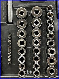 Vintage Craftsman 107 pc Metric & SAE Socket Set 1/4 3/8 1/2 Drive USA 33618