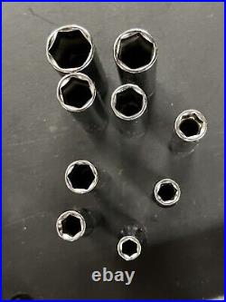Vintage Craftsman 107 pc Metric & SAE Socket Set 1/4 3/8 1/2 Drive USA 33618