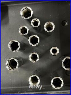 Vintage Craftsman 107 pc Metric & SAE Socket Set 1/4 3/8 1/2 Drive USA 33618