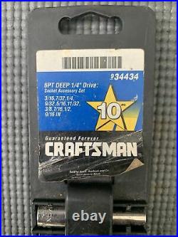 Vintage Craftsman 31 Pc. Ratchet Socket SAE/Metric Mechanics Tool Set USA 1/4