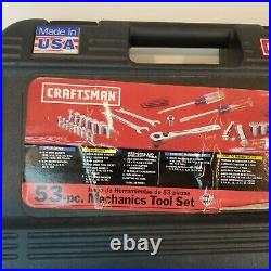 Vintage Craftsman Made In USA 53 Piece Mechanics Tool Set with Case 9-35053 EUC