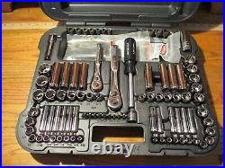 Vintage Craftsman USA 127pc Mechanics Tool Socket Set 3/8 & 1/4 Dr. METRIC SAE