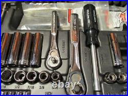 Vintage Craftsman USA 127pc Mechanics Tool Socket Set 3/8 & 1/4 Dr. METRIC SAE