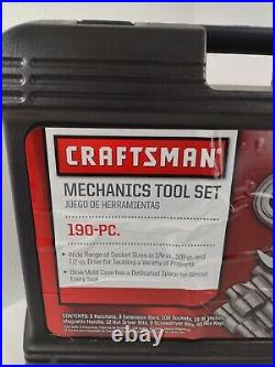 Vintage Craftsman USA 190pc Mechanics Tool Socket Set NOS 1/2 3/8 1/4 METRIC SAE