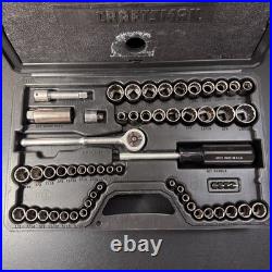 Vintage Craftsman USA 1/4 & 3/8 Drive Metric & SAE Socket Tool Set 58pc 33558