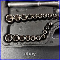 Vintage Craftsman USA 1/4 & 3/8 Drive Metric & SAE Socket Tool Set 58pc 33558