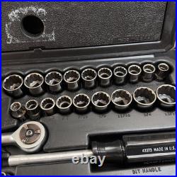 Vintage Craftsman USA 1/4 & 3/8 Drive Metric & SAE Socket Tool Set 58pc 33558