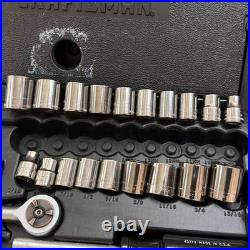 Vintage Craftsman USA 1/4 & 3/8 Drive Metric & SAE Socket Tool Set 58pc 33558