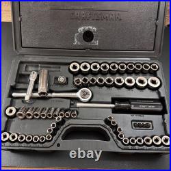 Vintage Craftsman USA 1/4 & 3/8 Drive Metric & SAE Socket Tool Set 58pc 33558