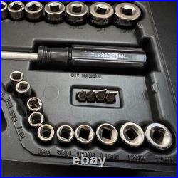Vintage Craftsman USA 1/4 & 3/8 Drive Metric & SAE Socket Tool Set 58pc 33558 Vintage Craftsman USA 1/4 & 3/8 Drive Metric & SAE Socket Tool Set 58pc 33558