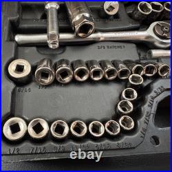 Vintage Craftsman USA 1/4 & 3/8 Drive Metric & SAE Socket Tool Set 58pc 33558