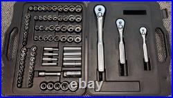 Vintage Craftsman USA Socket Set 3 Raised Panel Ratchets 1/4 3/8 1/2 SAE Metric