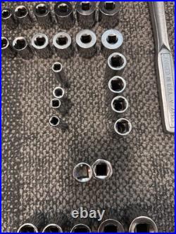 Vintage Craftsman USA Socket Set 3 Raised Panel Ratchets 1/4 3/8 1/2 SAE Metric