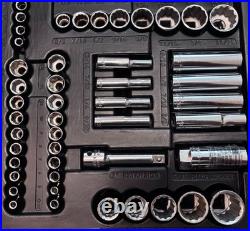 Vintage Craftsman USA Socket Set 3 Raised Panel Ratchets 1/4 3/8 1/2 SAE Metric
