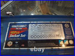Vintage Kincrome 40 Piece Af/metric Socket Set (13425p) 1/2 Square Drive
