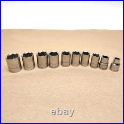 Vintage SK 3/8 Drive Shallow Deep SAE & Metric Socket Set with Case 38 Piece USA