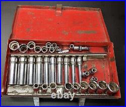 Vintage Snap-On 40 Pc 1/4 Drive Socket Set With MAC Tools Case And Extras