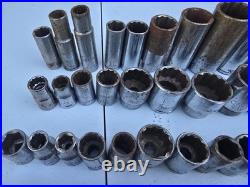 Vintage Socket Lot 144pc USA Craftsman Proto Williams SK Wright Stanley Mechanic