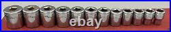 Vtg 1st Gen Kobalt USA 3/8 Drive 29-Piece Socket Set in Husky Metal Box SAE MM