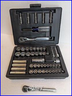 Vtg Craftsman 1/4 & 3/8 Drive 51pc SAE & Metric Socket Set + 1/4 Ratchet USA