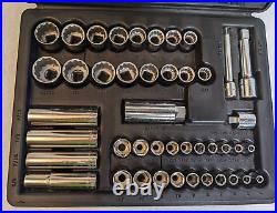 Vtg Craftsman 1/4 & 3/8 Drive 51pc SAE & Metric Socket Set + 1/4 Ratchet USA