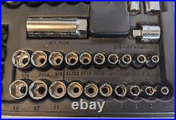 Vtg Craftsman 1/4 & 3/8 Drive 51pc SAE & Metric Socket Set + 1/4 Ratchet USA