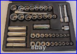Vtg Craftsman 1/4 & 3/8 Drive 51pc SAE & Metric Socket Set + 1/4 Ratchet USA
