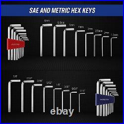 WORKPRO 192-Piece Mechanics Tools Kit and Socket Set SAE&Metric with Molded Case