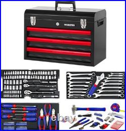 WORKPRO 408-Piece Mechanic Tool Set-Socket Set with Heavy Duty Tool Box Storage