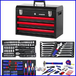 WORKPRO 408 Piece Mechanics Tool Set Socket Wrench Set With Heavy Duty Metal Box WORKPRO 408 Piece Mechanics Tool Set Socket Wrench Set With Heavy Duty Metal Box