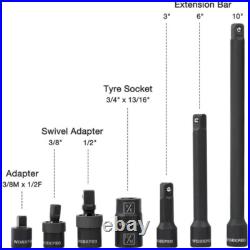 WORKPRO 55PC 1/2 Drive Deep Shallow Impact Socket Set SAE Metric 6 Point Socket