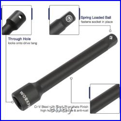 WORKPRO 55PC 1/2 Drive Deep Shallow Impact Socket Set SAE Metric 6 Point Socket