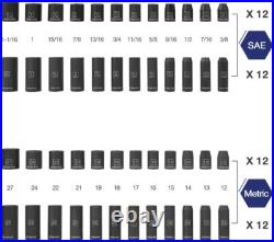 WORKPRO 55PC 1/2 Drive Impact Socket Set withExtension Bars SAE Metric Tools NEW