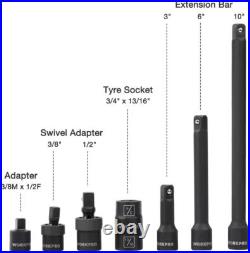 WORKPRO 55-piece 1/2 Drive Impact Socket Set SAE and Metric Sockets Cr-V Steel