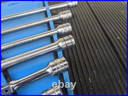 #ay425 SNAP ON Tools 6 Piece 3/8 Drive Knurled Extension Set 206AFX