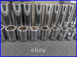 #bm417 Snap On 44 Piece 1/4 Metric & SAE General Service Socket Set 144TMPBFR