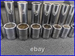 #bm417 Snap On 44 Piece 1/4 Metric & SAE General Service Socket Set 144TMPBFR