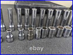 #bm417 Snap On 44 Piece 1/4 Metric & SAE General Service Socket Set 144TMPBFR