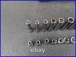 #bm417 Snap On 44 Piece 1/4 Metric & SAE General Service Socket Set 144TMPBFR