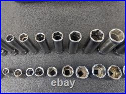 #bm417 Snap On 44 Piece 1/4 Metric & SAE General Service Socket Set 144TMPBFR