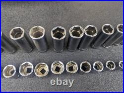 #bm417 Snap On 44 Piece 1/4 Metric & SAE General Service Socket Set 144TMPBFR